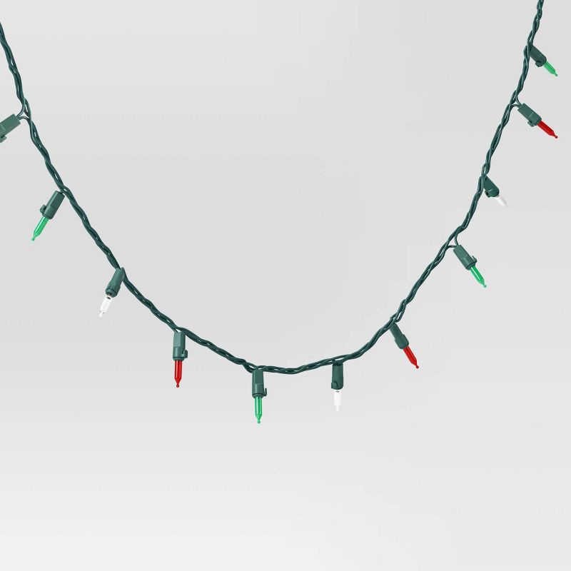 slide 3 of 4, 100ct LED Smooth Mini Christmas String Lights Red/Green/Warm White with Green Wire - Wondershop™: Indoor/Outdoor, UL Listed, 100 ct