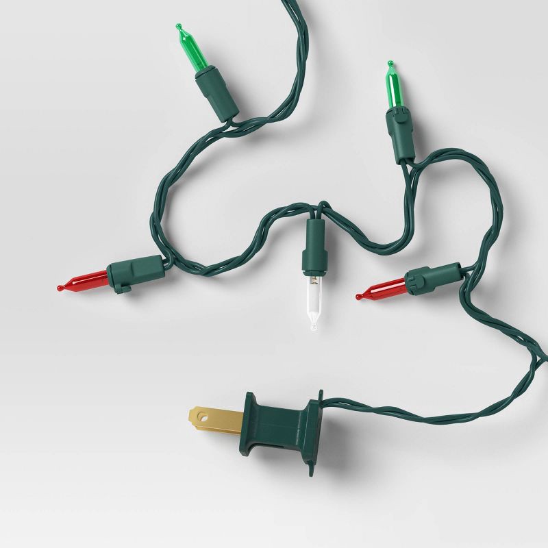 slide 4 of 4, 100ct LED Smooth Mini Christmas String Lights Red/Green/Warm White with Green Wire - Wondershop™: Indoor/Outdoor, UL Listed, 100 ct