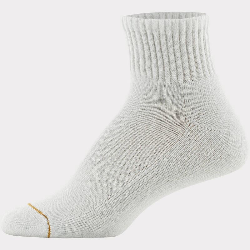 slide 6 of 6, All Pro Women's 6pk Quarter Cotton Socks - White 4-10: Arch Support, Cushioned Sole, Moisture Wicking, 6 ct