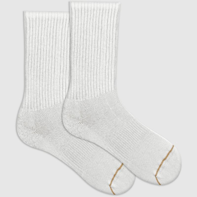 slide 3 of 5, All Pro Women's 6pk Crew Cotton Socks - White 4-10: Arch Support, Cushioned Sole, Moisture Wicking, 6 ct