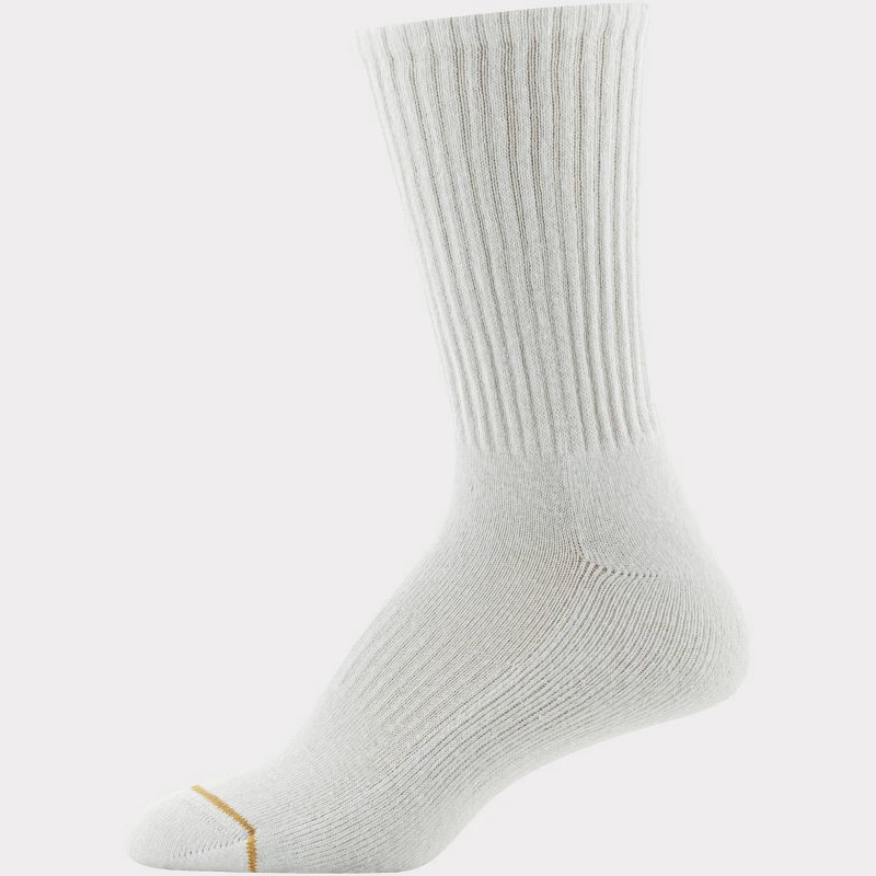 slide 5 of 5, All Pro Women's 6pk Crew Cotton Socks - White 4-10: Arch Support, Cushioned Sole, Moisture Wicking, 6 ct