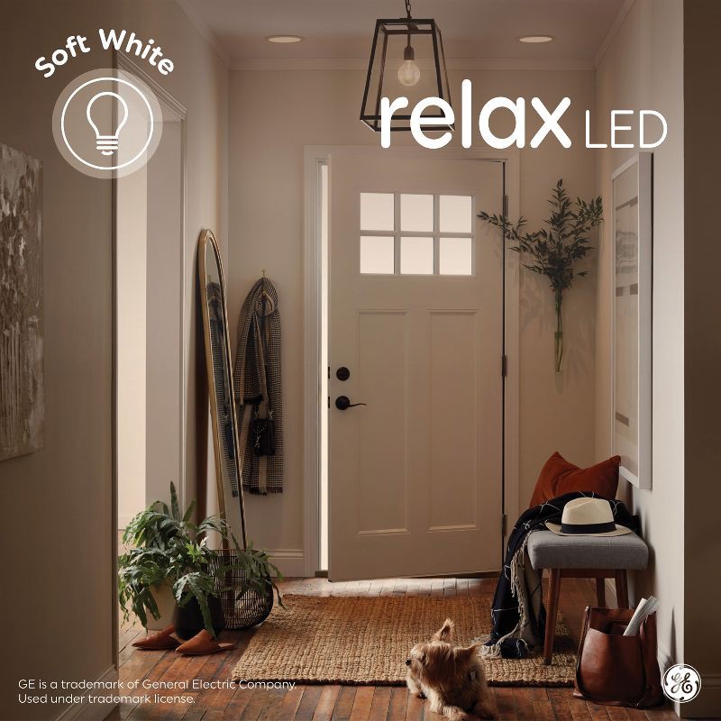 slide 8 of 11, GE Household Lighting GE 2pk 60W Relax T10 LED Light Bulbs Soft White: Dimmable Edison E26 Tubular, 800 Lumens, 2700K, 13.7-Year Life, 2 ct