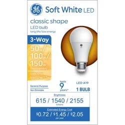 GE Household Lighting GE 3-Way A19 LED Soft White Light Bulb