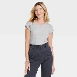 Women's Fitted Short Sleeve T-Shirt - Universal Thread™ Heather Gray M