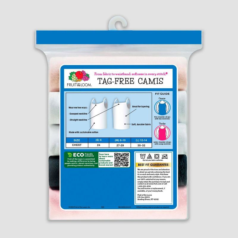 slide 5 of 5, Fruit of the Loom Girls' 5pk Cami - Colors May Vary M, 5 ct
