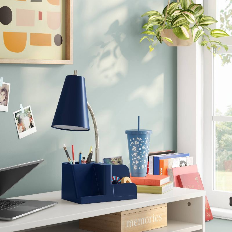 slide 2 of 6, Organizer Task Lamp Navy Blue (Includes LED Light Bulb) - Room Essentials, 1 ct
