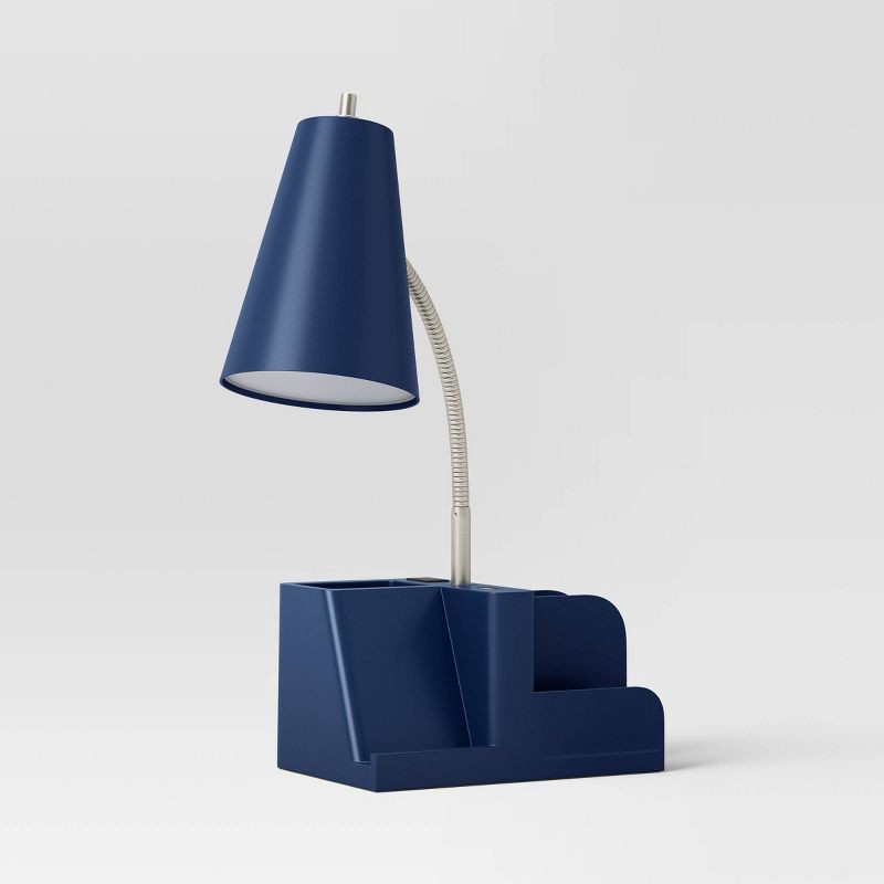 slide 4 of 6, Organizer Task Lamp Navy Blue (Includes LED Light Bulb) - Room Essentials, 1 ct