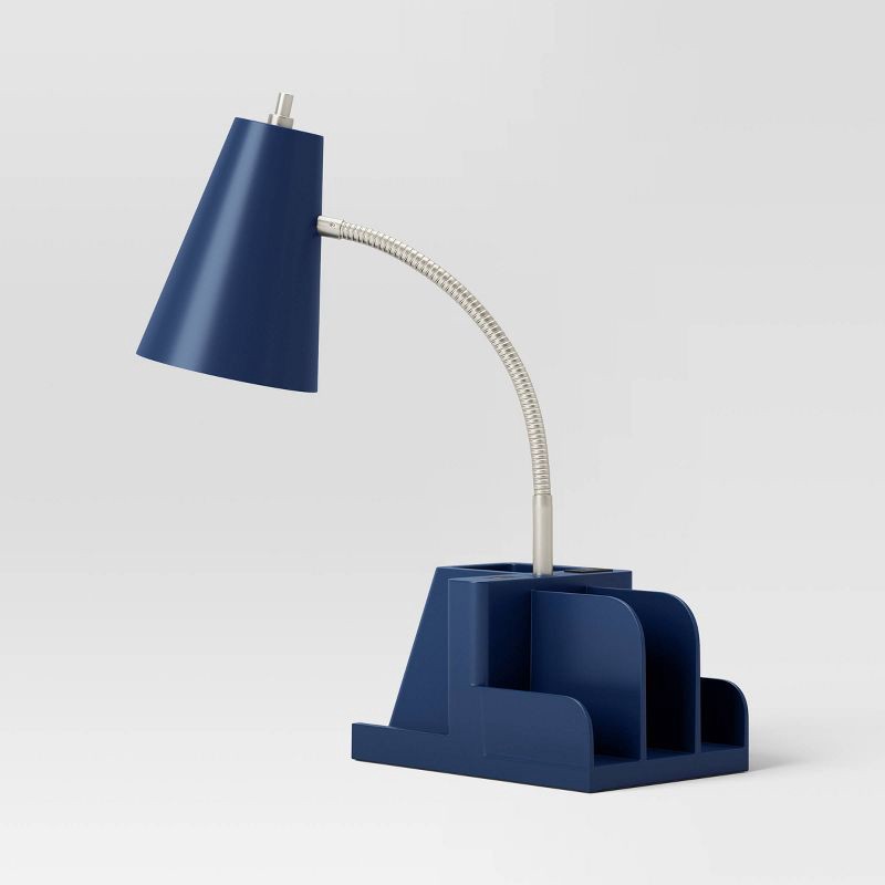 slide 5 of 6, Organizer Task Lamp Navy Blue (Includes LED Light Bulb) - Room Essentials, 1 ct