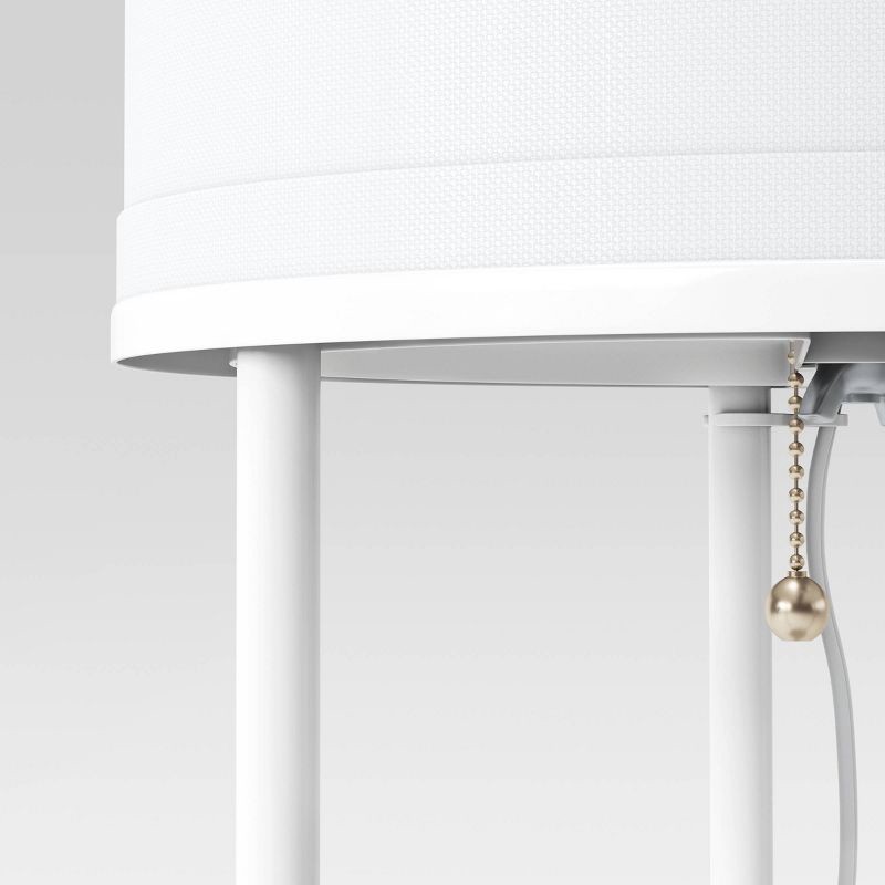 slide 4 of 4, Shelf Floor Lamp White (Light Bulbs Not Included) - Room Essentials™: Modern Standing Lamp with Pull Chain, ETL Listed, 1 ct