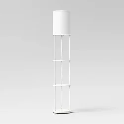 Shelf Floor Lamp White (Light Bulbs Not Included) - Room Essentials™: Modern Standing Lamp with Pull Chain, ETL Listed