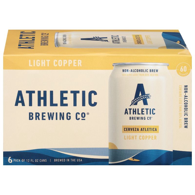 slide 1 of 5, Athletic Brewing Co Athletic Brewing Cerveza Atletica NA Light Copper - 6pk/12 fl oz Cans, 6 ct; 12 fl oz