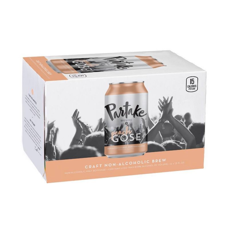 slide 1 of 4, Partake Brewing Peach Gose NA - 6pk/12 fl oz Cans, 6 ct; 12 fl oz