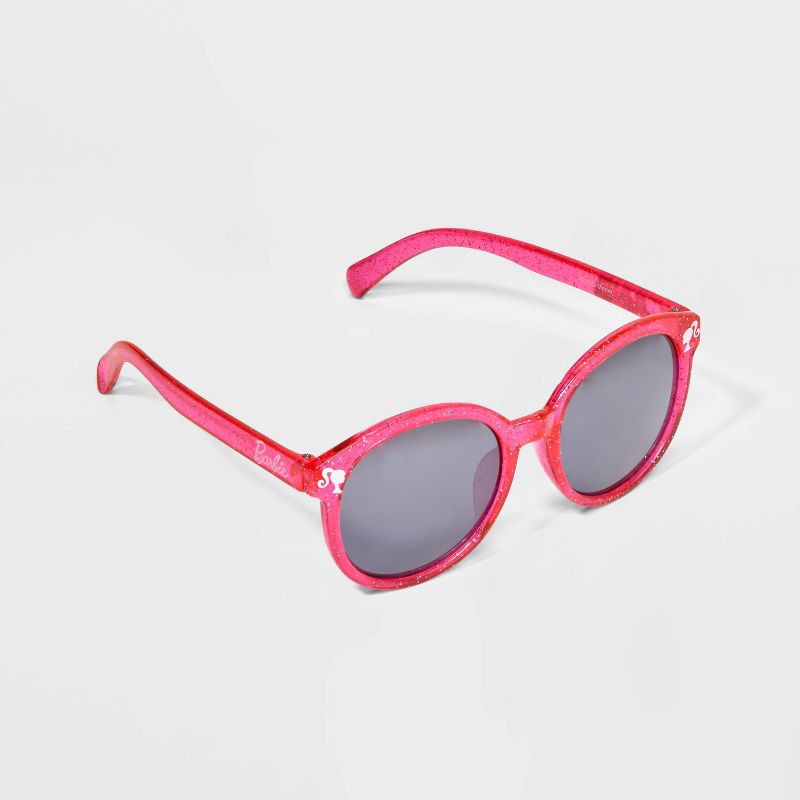 slide 3 of 3, Girls' Barbie Round Sunglasses - Pink, 1 ct