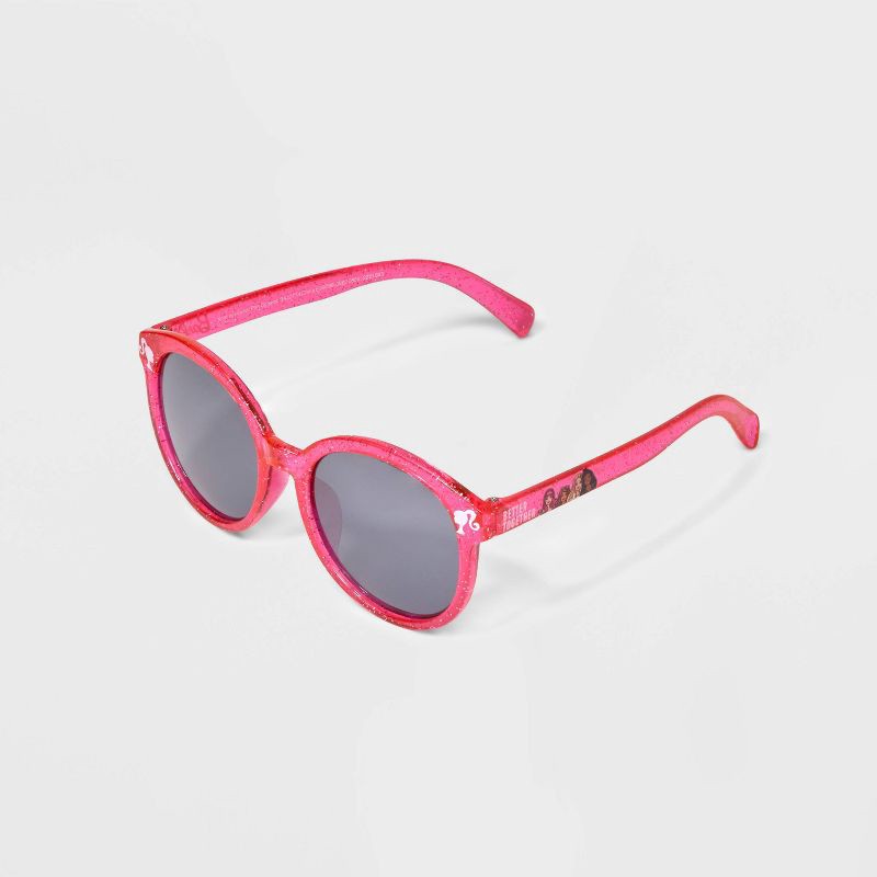 slide 2 of 3, Girls' Barbie Round Sunglasses - Pink, 1 ct