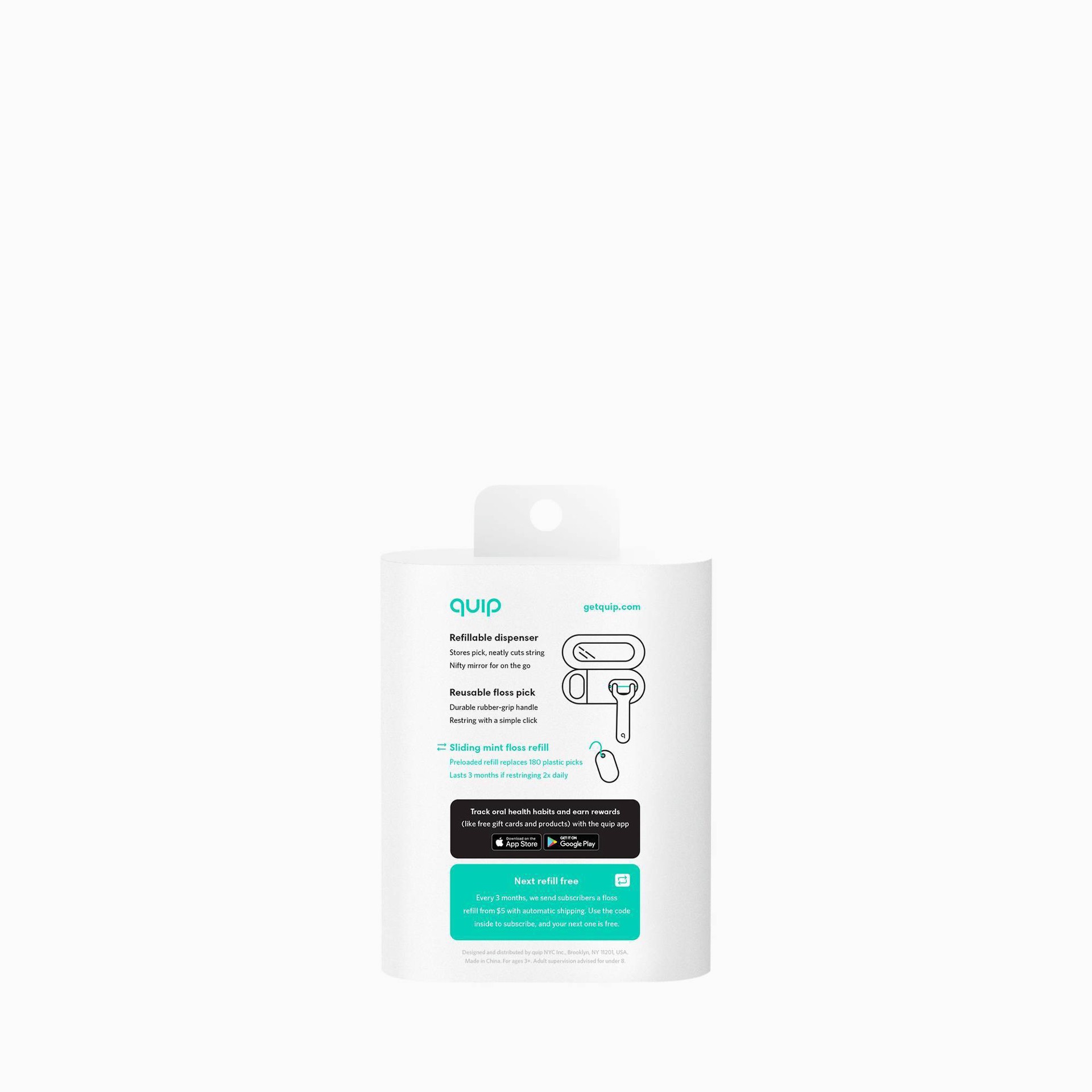 quip Metal Floss Dental Picks White 1 ct Shipt