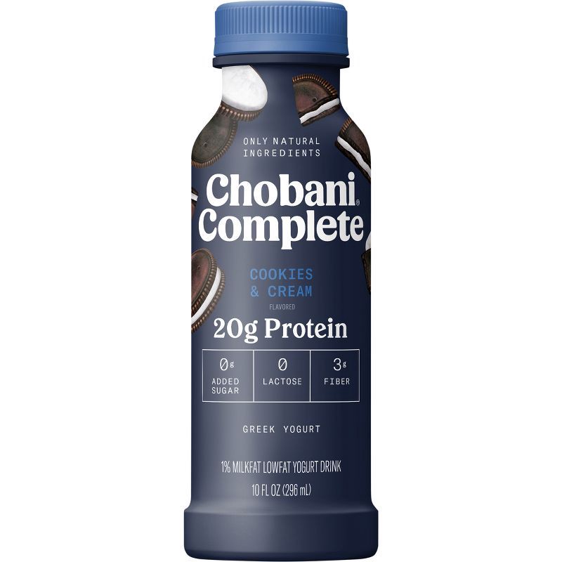 slide 3 of 6, Chobani Complete Protein Cookies & Cream Yogurt Drink- 10 fl oz, 10 fl oz