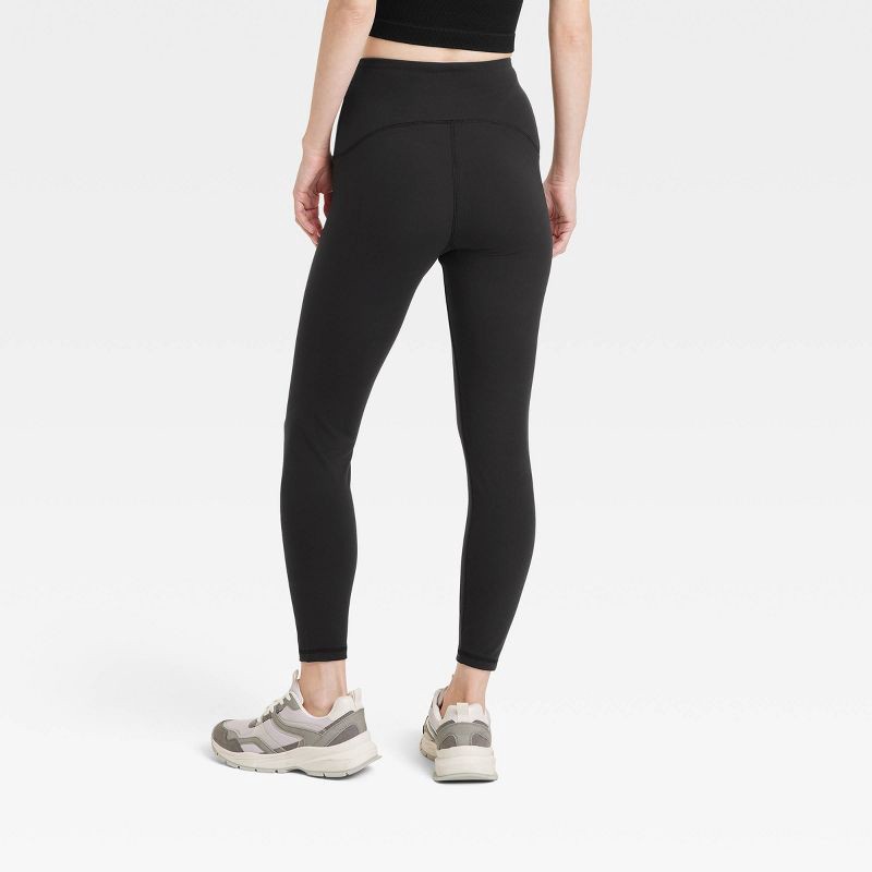 slide 2 of 3, Women's High Waisted Everyday Active 7/8 Leggings - A New Day™ Black M: Power Stretch, Jersey Doubleknit, 1 ct
