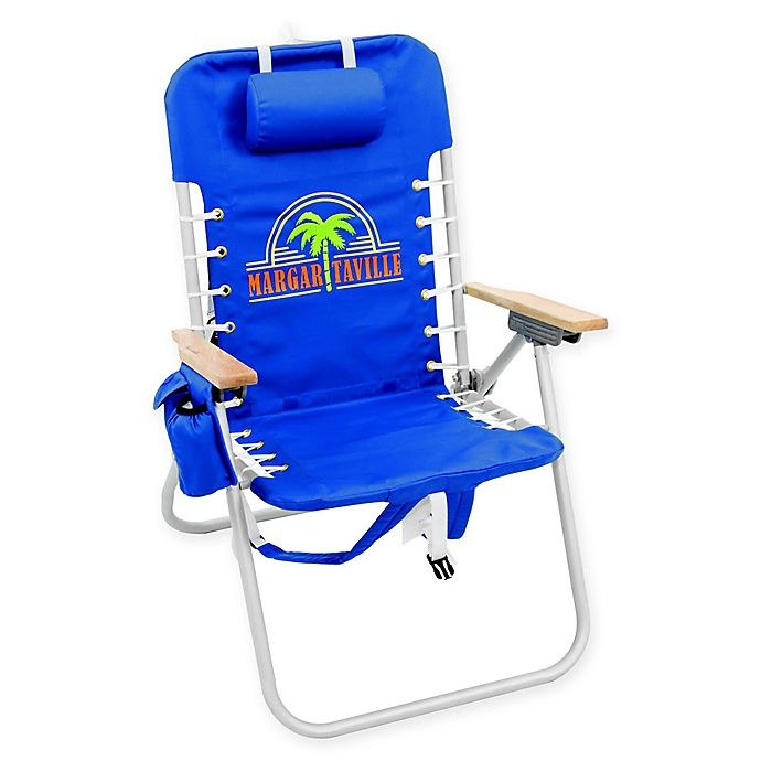 slide 1 of 1, Margaritaville Hi-Boy Backpack Chair - Blue, 1 ct