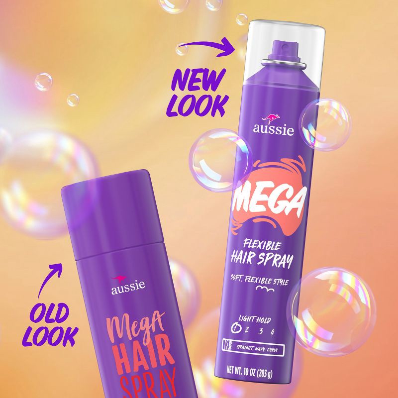 slide 2 of 8, Aussie Mega Hair Spray - 10oz, 10 oz