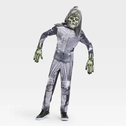 Kids' Light and Sound Ghost Knight Halloween Costume Jumpsuit with Mask M - Hyde & EEK! Boutique