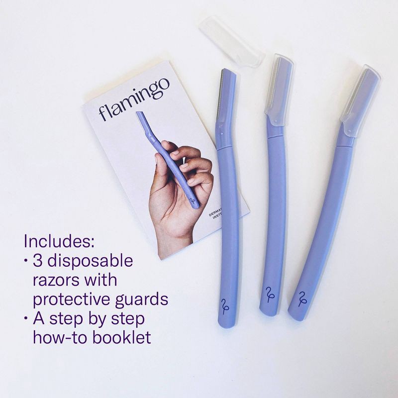 slide 7 of 8, Flamingo Facial Razors - Dermaplane - 3ct, 3 ct