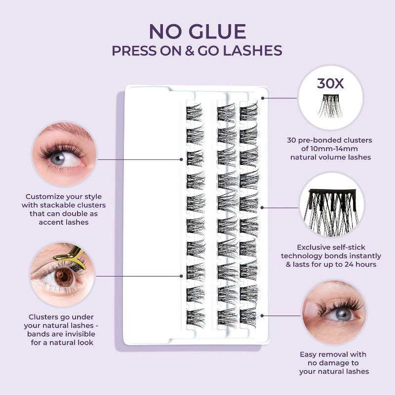 slide 8 of 10, KISS Products imPRESS Press-On Self Adhesive Eyelashes Refill - Wispy - 30ct, 30 ct