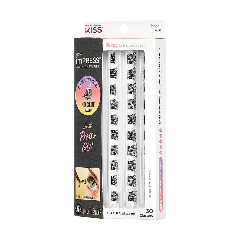 slide 10 of 10, KISS Products imPRESS Press-On Self Adhesive Eyelashes Refill - Wispy - 30ct, 30 ct