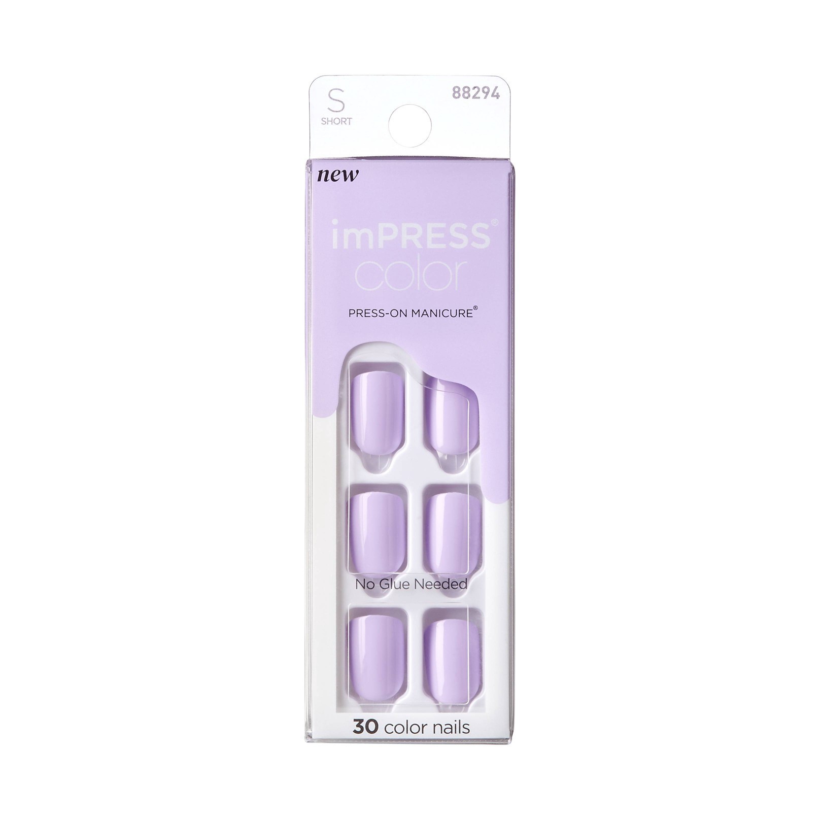 slide 1 of 1, KISS Products Short Square Press-On Fake Nails - Vivid Lavender - 33ct, 33 ct