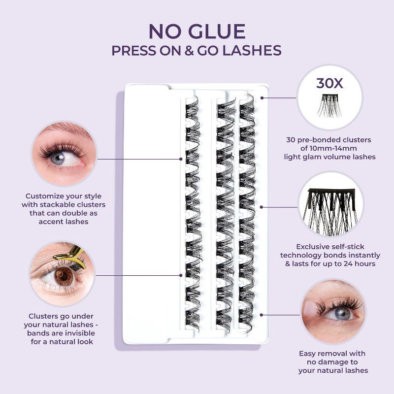 slide 9 of 11, KISS Products imPRESS Press-On Self Adhesive Eyelashes Refill - Curly - 30ct, 30 ct