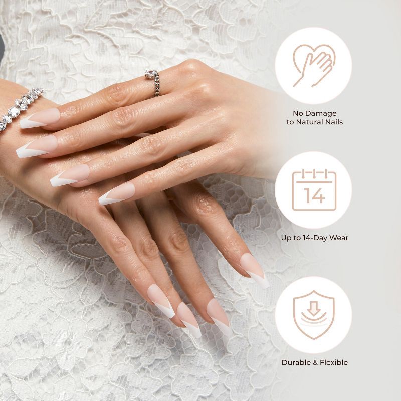 slide 5 of 10, KISS Products Classy Press-On Fake Nails - Medium Almond - Dashing - 28ct, 28 ct