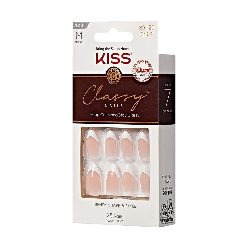 slide 9 of 10, KISS Products Classy Press-On Fake Nails - Medium Almond - Dashing - 28ct, 28 ct