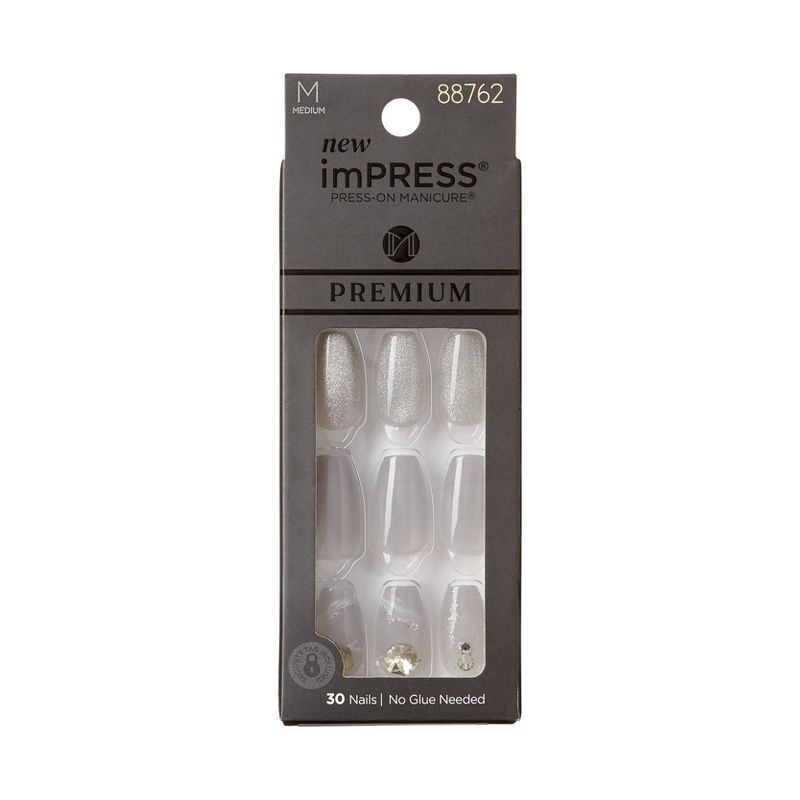 slide 1 of 1, KISS Products Premium Medium Coffin Press-On Nails - Legacy - 33ct, 33 ct