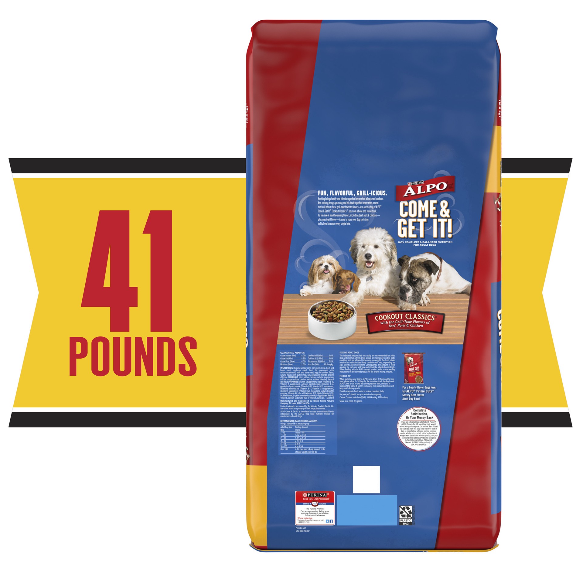 slide 7 of 8, Purina ALPO Dry Dog Food, Come & Get It! Cookout Classics, 41 lb