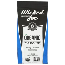 Wicked Joe Coffee Co. Organic Ground Medium-Dark Roast Big House Coffee 12 oz