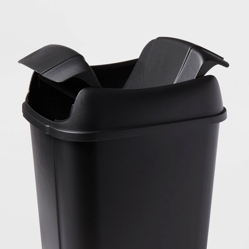 slide 3 of 4, 13.3gal Pivot Lid Waste Can Black - Brightroom™: Kitchen Trash Can, Swing Lid, 13 Gallon Capacity, Indoor Use, 13.3 gal, 13 gal