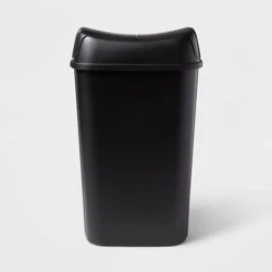 13.3gal Pivot Lid Waste Can Black - Brightroom™: Kitchen Trash Can, Swing Lid, 13 Gallon Capacity, Indoor Use