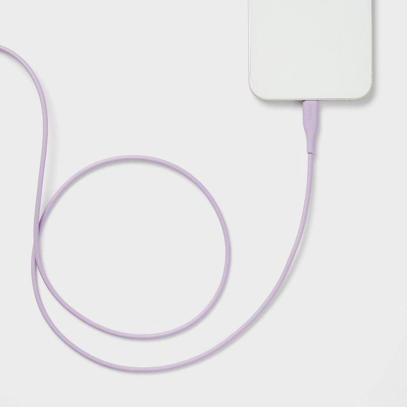 slide 2 of 3, 3' Lightning to USB-C Round Cable - heyday™ Pastel Lavender, 1 ct
