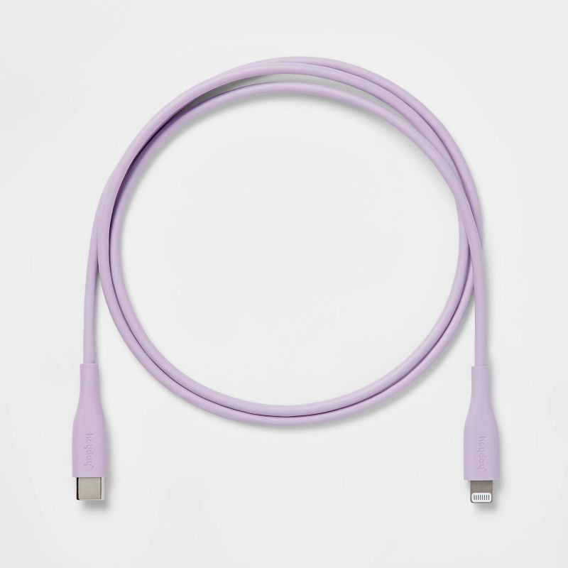 slide 3 of 3, 3' Lightning to USB-C Round Cable - heyday™ Pastel Lavender, 1 ct