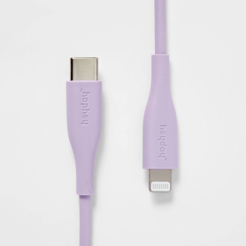 slide 1 of 3, 3' Lightning to USB-C Round Cable - heyday™ Pastel Lavender, 1 ct