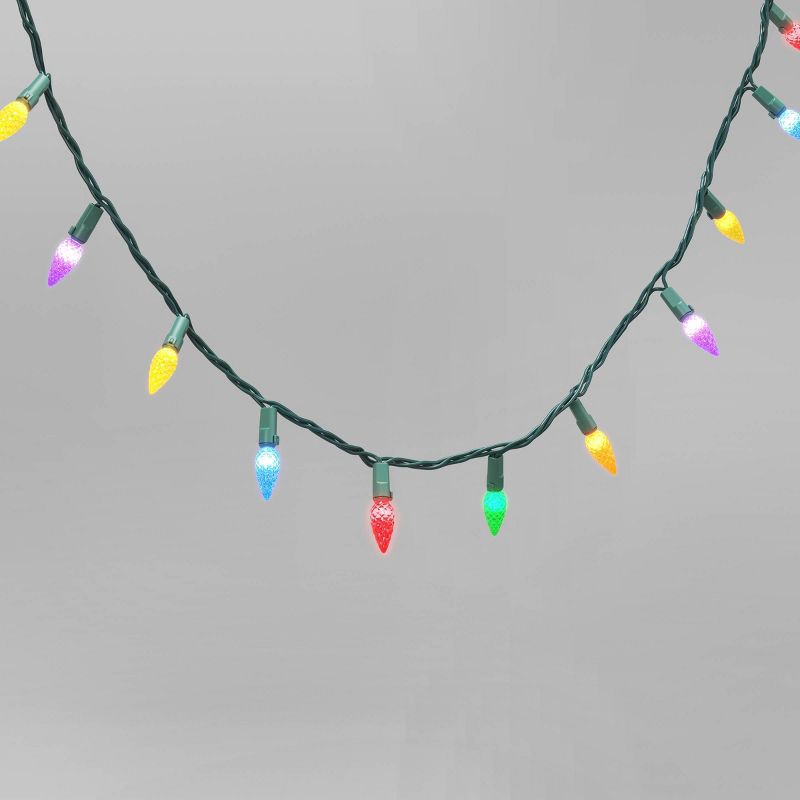 slide 1 of 4, 60ct LED C6 Twinkling Christmas String Lights with Green Wire - Wondershop™: UL Listed, 14.75ft Lighted Length, 60 ct, 14.75 ft