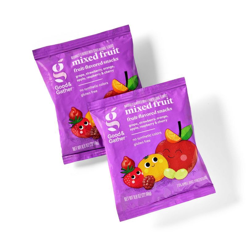 slide 2 of 4, Mixed Fruit Flavored Snacks 17.6oz/22ct - Good & Gather™, 22 ct; 17.6 oz