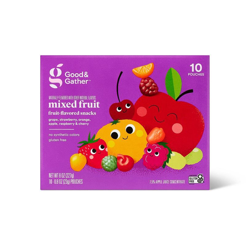 slide 1 of 4, Mixed Fruit Fruit-Flavored Snacks - 8oz/10ct - Good & Gather™, 10 ct; 8 oz