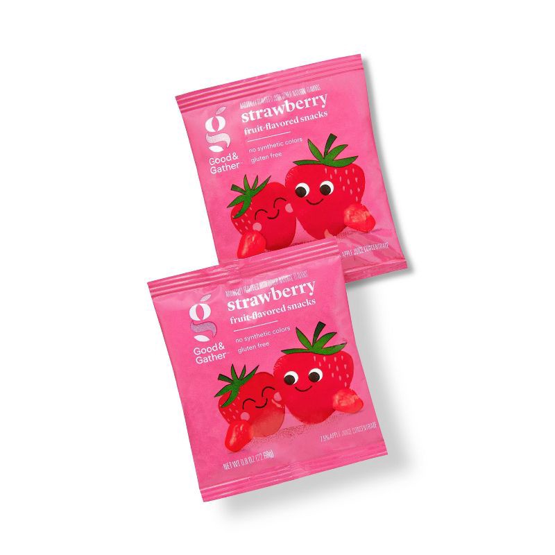 slide 2 of 4, Strawberry Flavored Fruit Snacks - 8oz/10ct - Good & Gather™, 10 ct; 8 oz