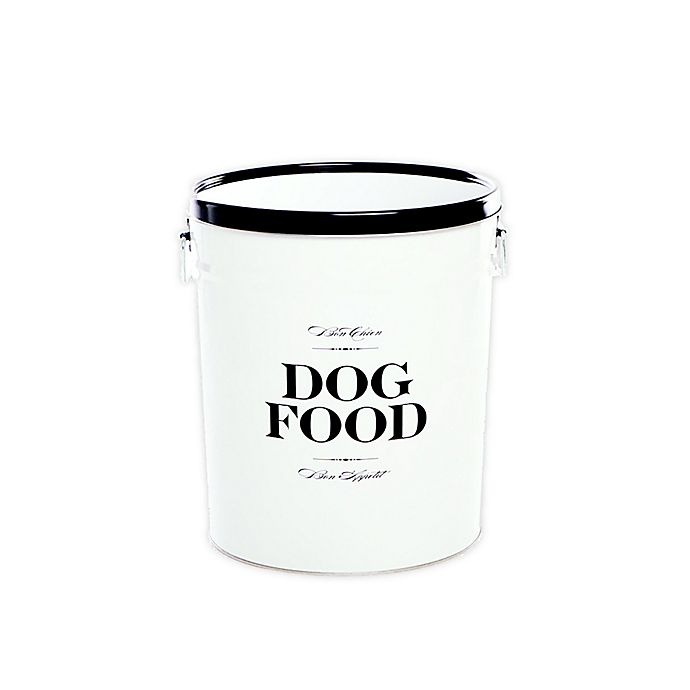 slide 1 of 1, Harry Barker Bon Chien" Small Dog Food Storage Canister - White", 1 ct