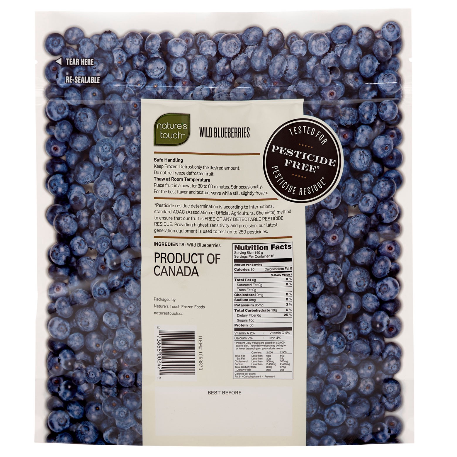 slide 2 of 2, Nature's Touch Wild Blueberries, 80 oz, 