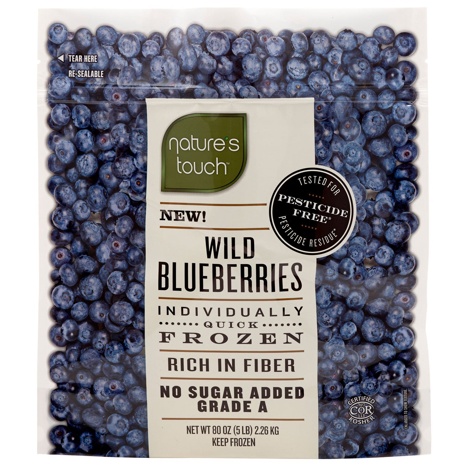 slide 1 of 2, Nature's Touch Wild Blueberries, 80 oz, 