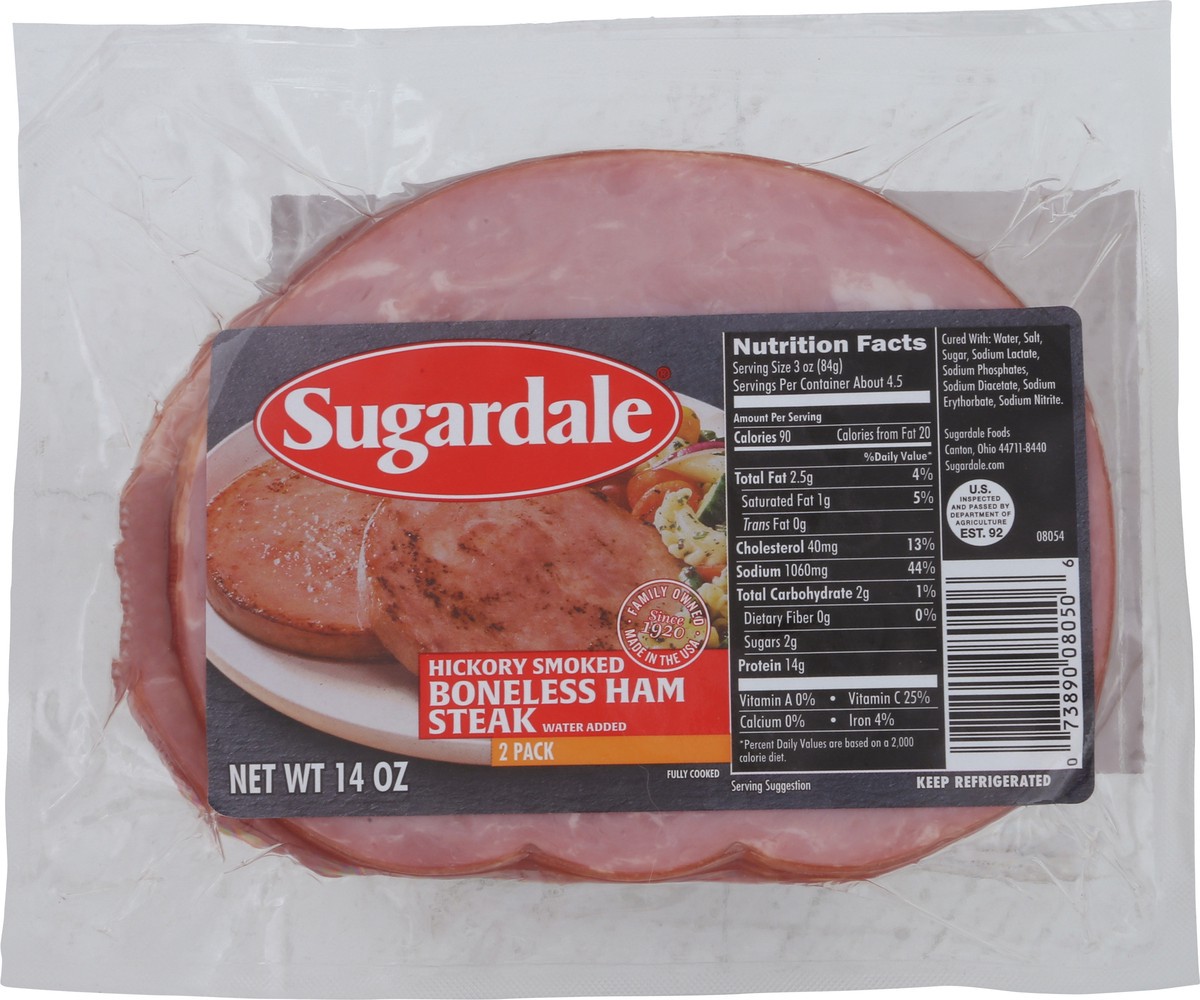 slide 3 of 5, Sugardale Hickory Smoked Boneless Ham Steak 2 Pack, 2 ct