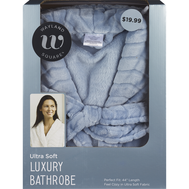 slide 1 of 1, WAYLAND SQUARE Flannel Bath Robe, 1 ct