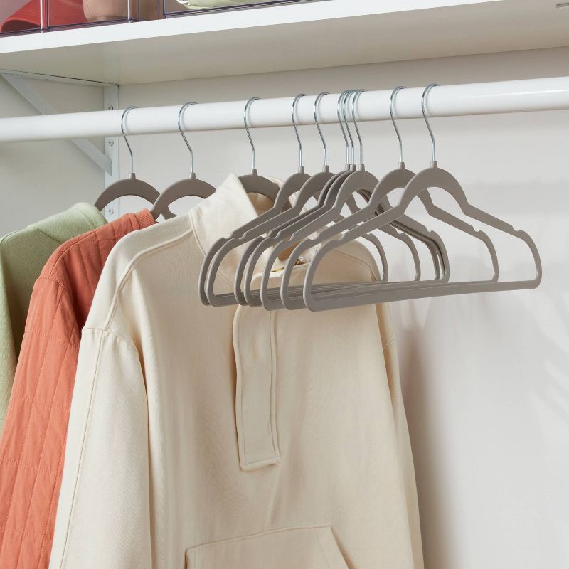 slide 2 of 4, 10pk Thin Plastic Hangers Gray - Brightroom™, 10 ct