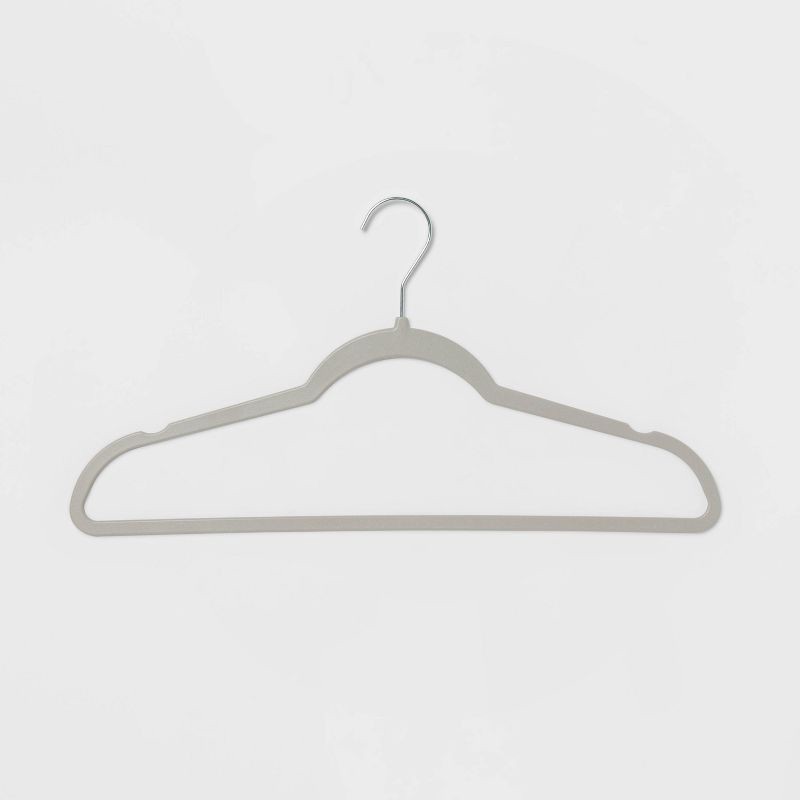 slide 3 of 4, 10pk Thin Plastic Hangers Gray - Brightroom™, 10 ct